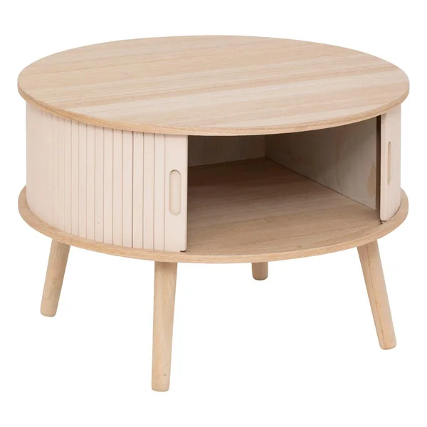 TABLE BASSE 2 PORTES NYSOS BEIGE D.60X60X40.7CM