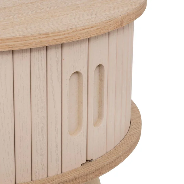 TABLE BASSE 2 PORTES NYSOS BEIGE D.60X60X40.7CM