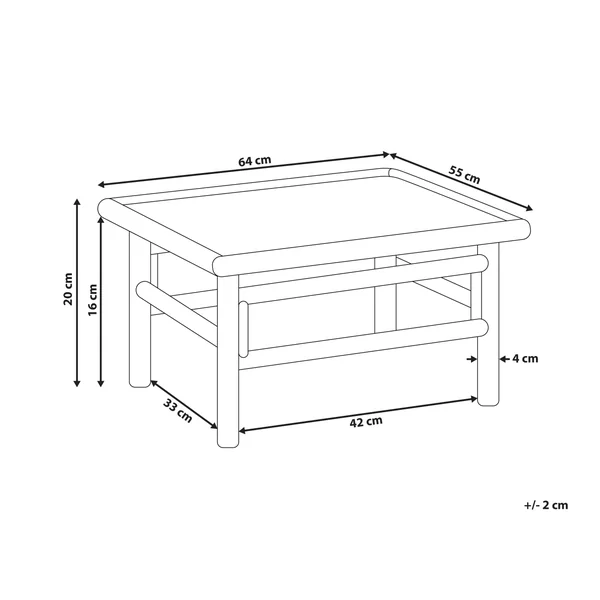Table basse de jardin CERRETO 55 cm 64 cm Bambou Marron