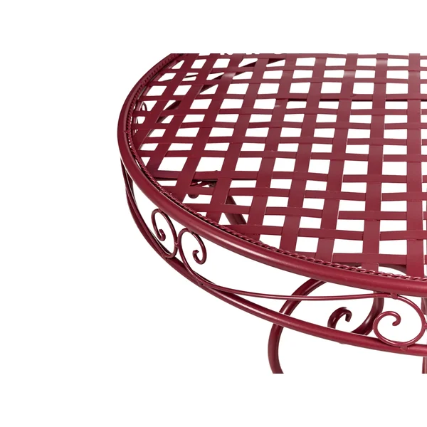 Table bistrot ALBINIA 70 cm 70 cm Métal Rouge Bordeaux