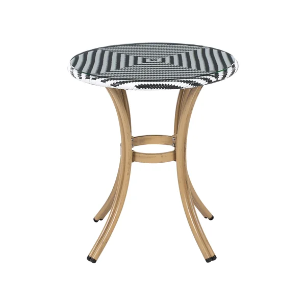 Table bistrot RIFREDDO 70 cm 70 cm Verre de sécurité Noir