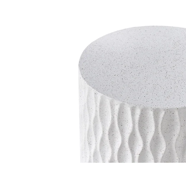 Table d'appoint ANTELAO 37 cm 37 cm Effet terrasse Terrazzo blanc