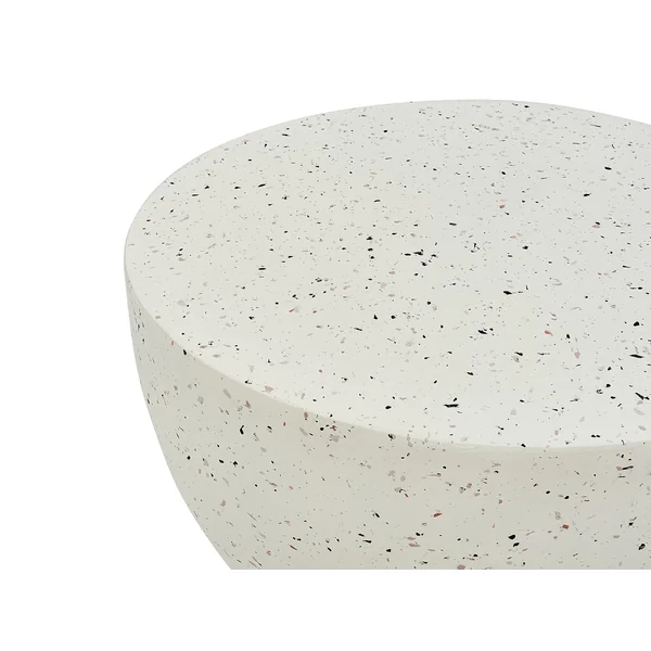 Table d'appoint CAORIA 40 cm 40 cm Effet terrasse Terrazzo blanc
