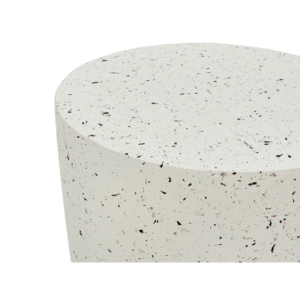 Table d'appoint EDOLO 37 cm 37 cm Effet terrasse Terrazzo blanc