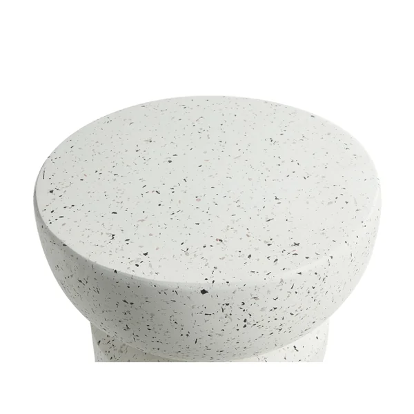 Table d'appoint FALIRO 37 cm 37 cm Effet terrasse Terrazzo blanc