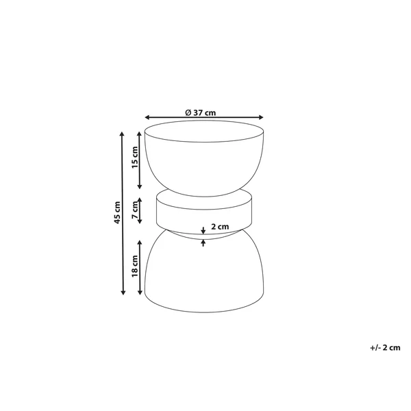 Table d'appoint FALIRO 37 cm 37 cm Effet terrasse Terrazzo blanc