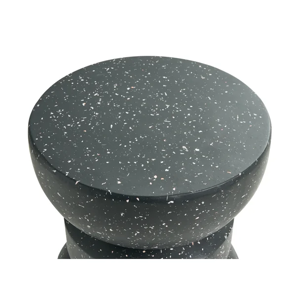 Table d'appoint FALIRO 37 cm 37 cm Effet terrasse Terrazzo noir