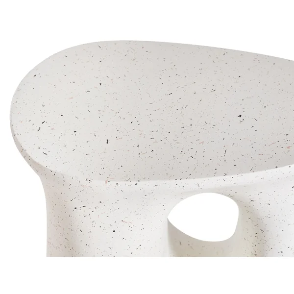 Table d'appoint IDRO 42 cm 28 cm Effet terrasse Terrazzo blanc