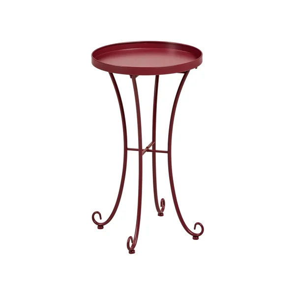 Table d'appoint pour le jardin CAVINIA 40 cm 40 cm Métal Rouge Bordeaux