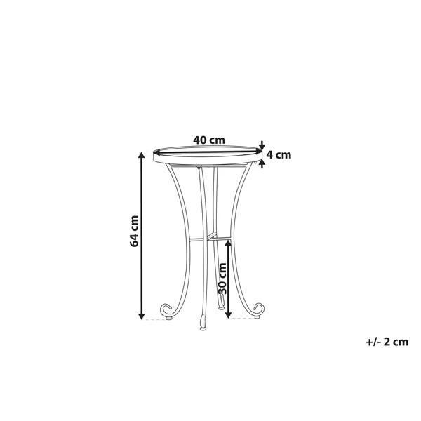 Table d'appoint pour le jardin CAVINIA 40 cm 40 cm Métal Rouge Bordeaux