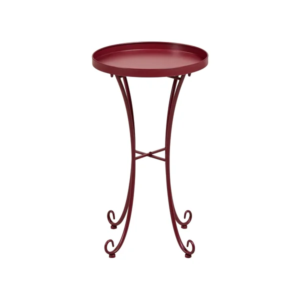 Table d'appoint pour le jardin CAVINIA 40 cm 40 cm Métal Rouge Bordeaux