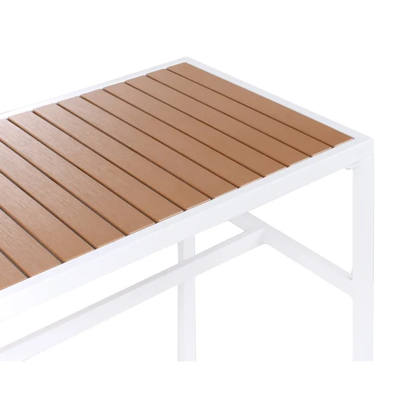 Table de bar de jardin AVETRANA 150 cm 50 cm Marron/blanc