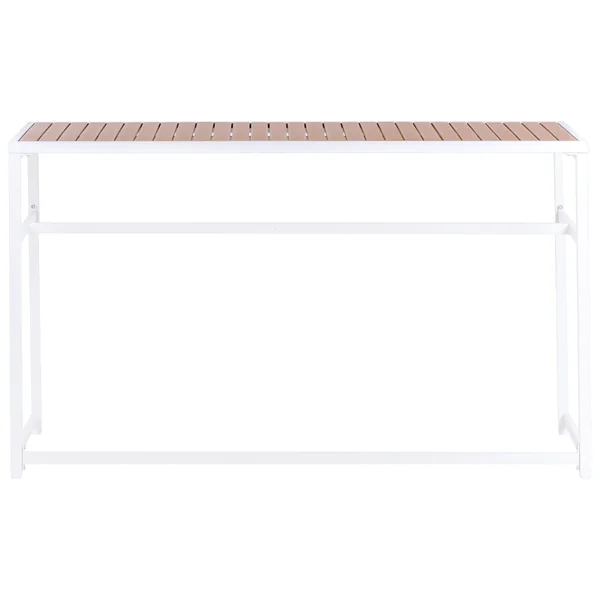 Table de bar de jardin AVETRANA 150 cm 50 cm Marron/blanc