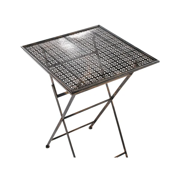 Table de bar de jardin BORMIO 60 cm 60 cm Métal Noir