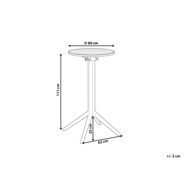 Table de bar de jardin LEGRENA 60 cm 60 cm Noir