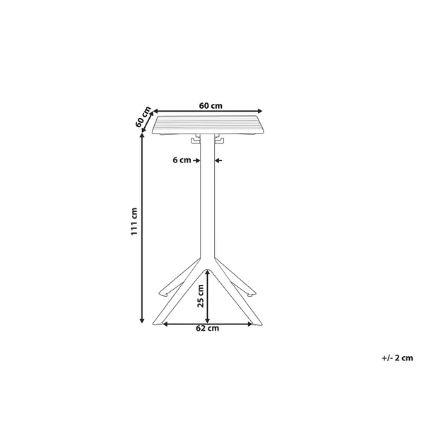 Table de bar de jardin LEMNOS 60 cm 60 cm Beige