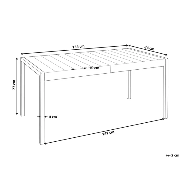 Table de salle à manger de jardin BARTICA 154 cm 84 cm Beige