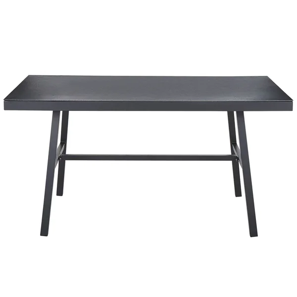 Table de salle à manger de jardin CANETTO 150 cm 90 cm Verre Noir