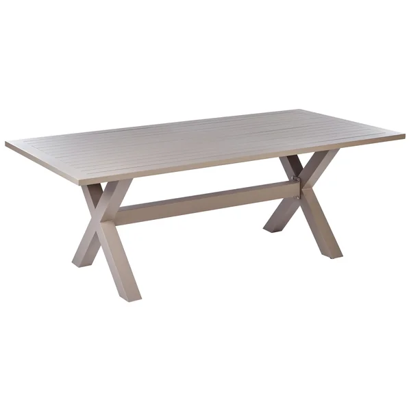 Table de salle à manger de jardin CASCAIS 200 cm 105 cm Métal Taupe