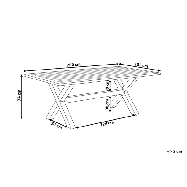 Table de salle à manger de jardin CASCAIS 200 cm 105 cm Métal Taupe