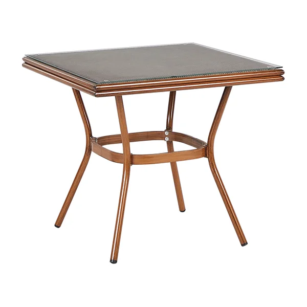 Table de salle à manger de jardin CASPRI II 80 cm 80 cm Verre Gris