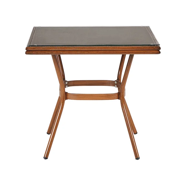 Table de salle à manger de jardin CASPRI II 80 cm 80 cm Verre Gris