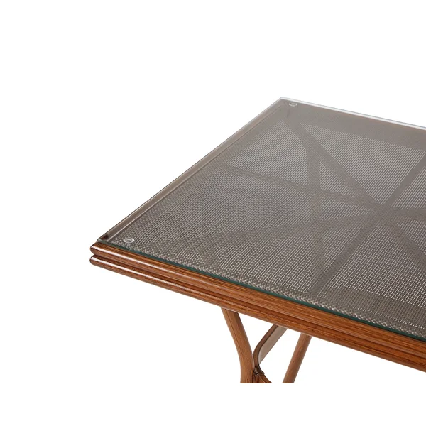 Table de salle à manger de jardin CASPRI II 80 cm 80 cm Verre Gris