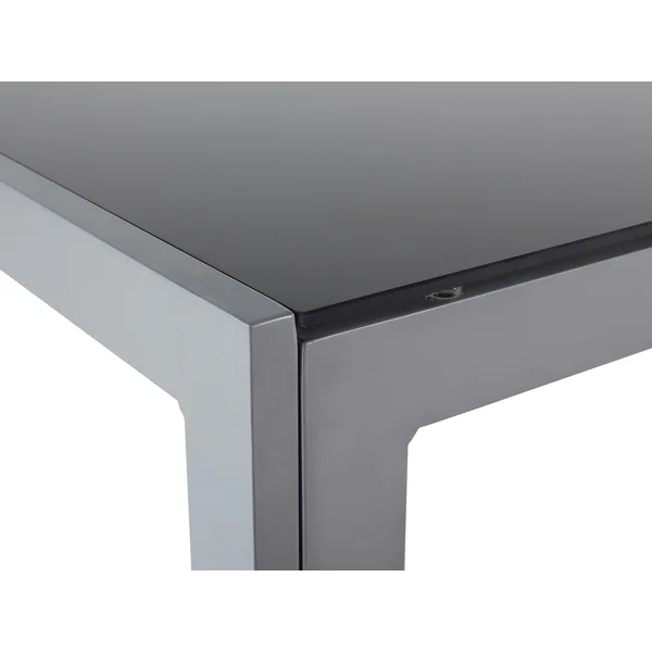 Table de salle à manger de jardin CATANIA 160 cm 91 cm Verre Noir