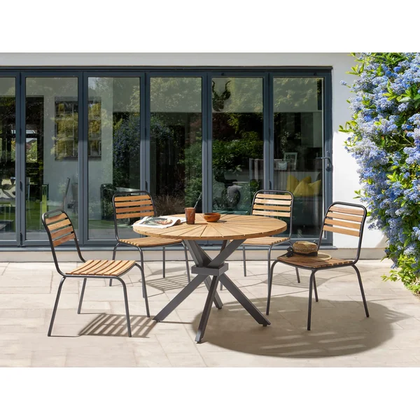 Table de salle à manger de jardin CISSONE 110 cm 110 cm Acacia Marron