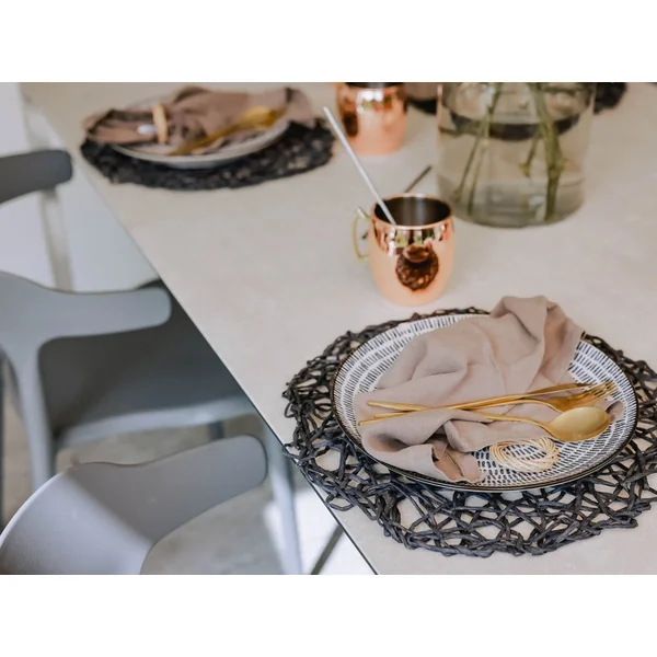Table de salle à manger de jardin COSOLETO 180 cm 90 cm Verre Blanc