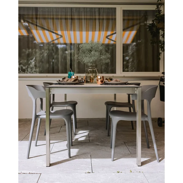 Table de salle à manger de jardin COSOLETO 180 cm 90 cm Verre Blanc