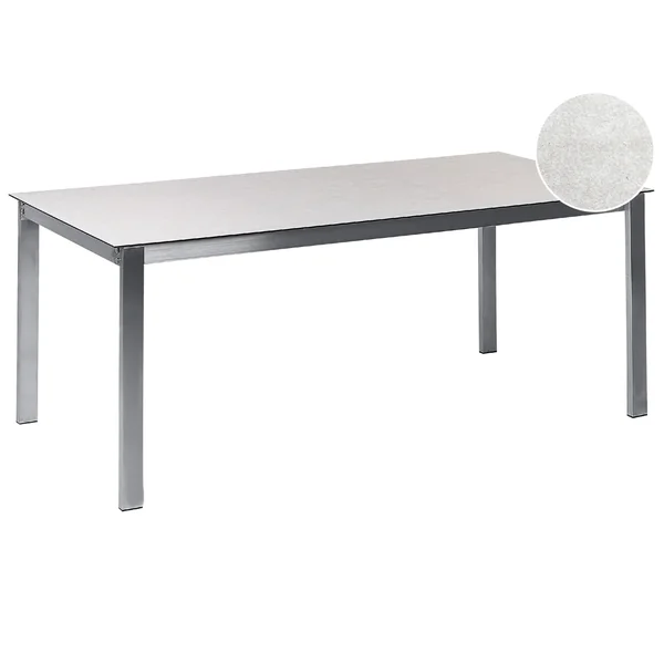 Table de salle à manger de jardin COSOLETO 180 cm 90 cm Verre Blanc