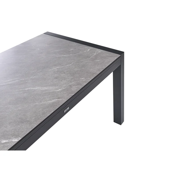 Table de salle à manger de jardin extensible BINASCO 160/220 cm 90 cm Effet pierre Gris