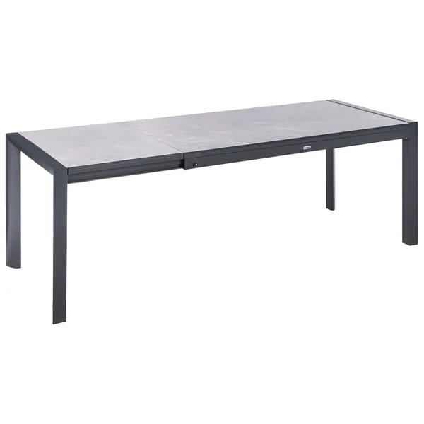 Table de salle à manger de jardin extensible BINASCO 160/220 cm 90 cm Effet pierre Gris