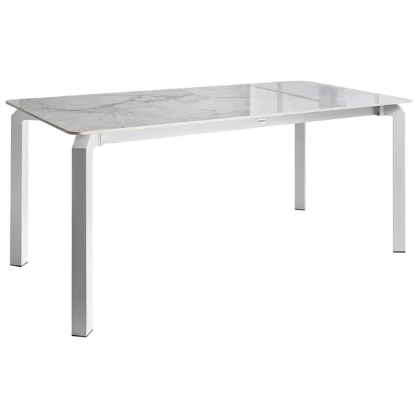 Table de salle à manger de jardin FELETTO 180 cm 90 cm Pierre Marbre blanc