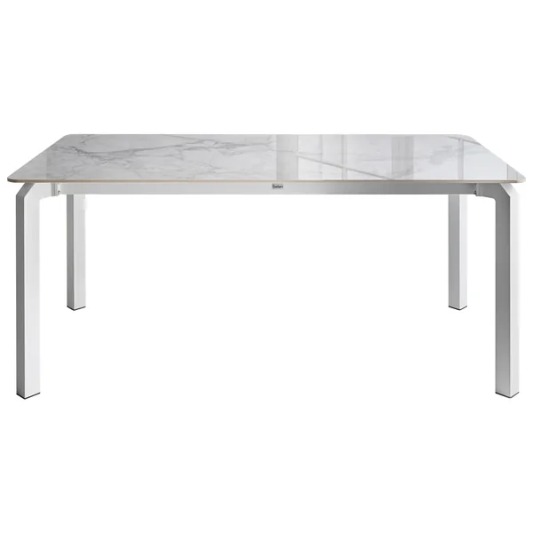 Table de salle à manger de jardin FELETTO 180 cm 90 cm Pierre Marbre blanc