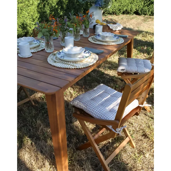 Table de salle à manger de jardin FORNELLI 180 cm 90 cm Acacia Marron