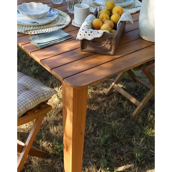Table de salle à manger de jardin FORNELLI 180 cm 90 cm Acacia Marron