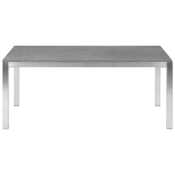 Table de salle à manger de jardin GROSSETO 180 cm 90 cm Poli Granit Gris