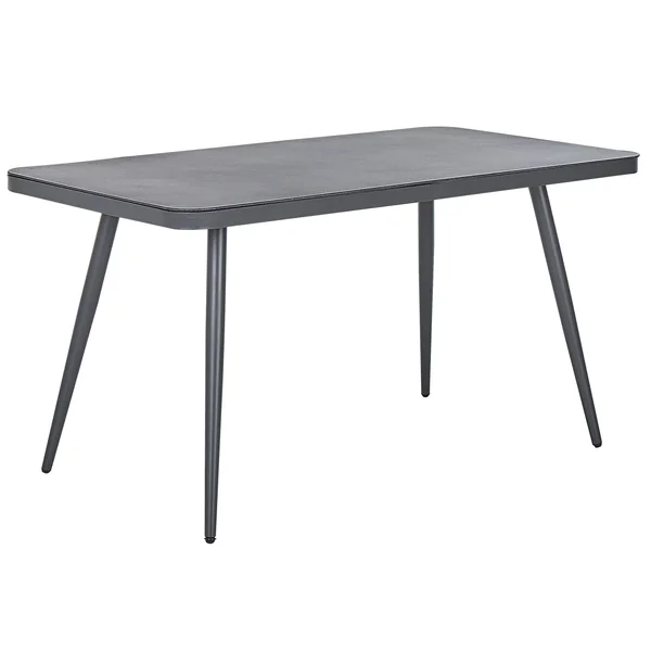 Table de salle à manger de jardin LIPARI 140 cm 80 cm Verre Gris