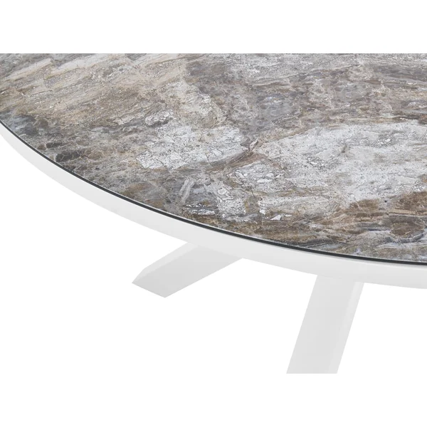 Table de salle à manger de jardin MALETTO 120 cm 120 cm Verre Gris foncé