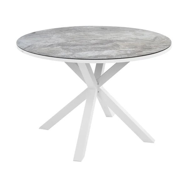 Table de salle à manger de jardin MALETTO 120 cm 120 cm Verre Gris foncé