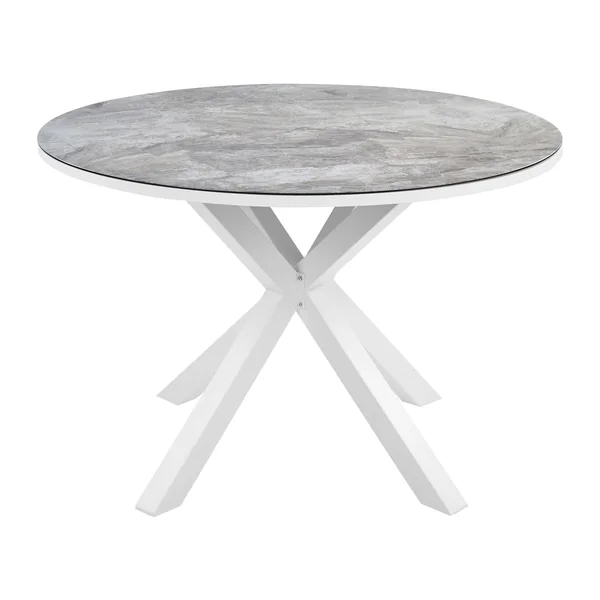 Table de salle à manger de jardin MALETTO 120 cm 120 cm Verre Gris foncé