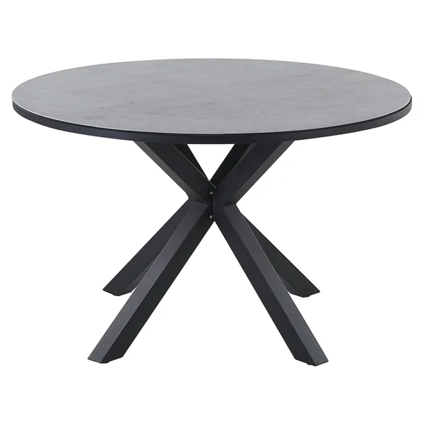 Table de salle à manger de jardin MALETTO 120 cm 120 cm Verre Gris