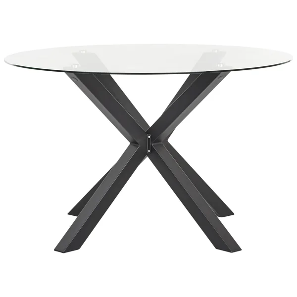 Table de salle à manger de jardin MALETTO 120 cm 120 cm Verre Noir