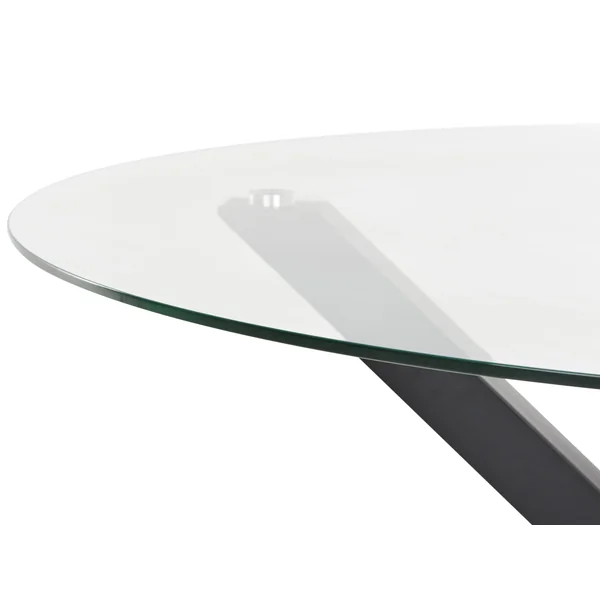 Table de salle à manger de jardin MALETTO 120 cm 120 cm Verre Noir