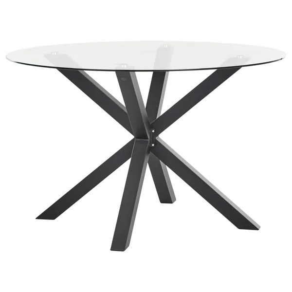 Table de salle à manger de jardin MALETTO 120 cm 120 cm Verre Noir
