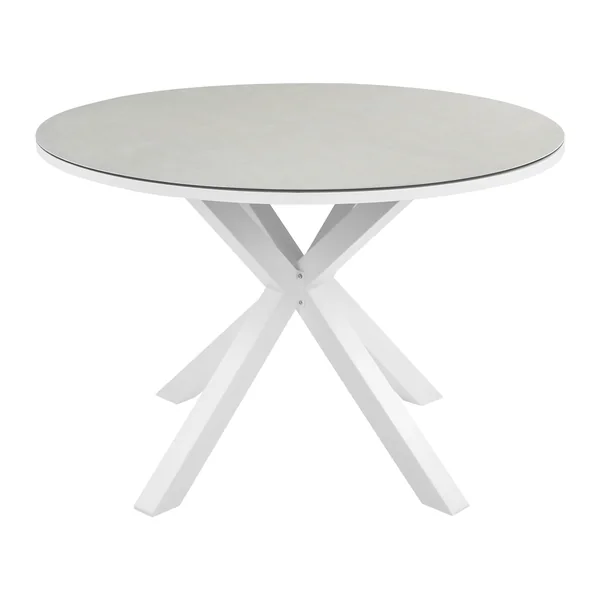 Table de salle à manger de jardin MALETTO 120 cm 120 cm Verre Taupe