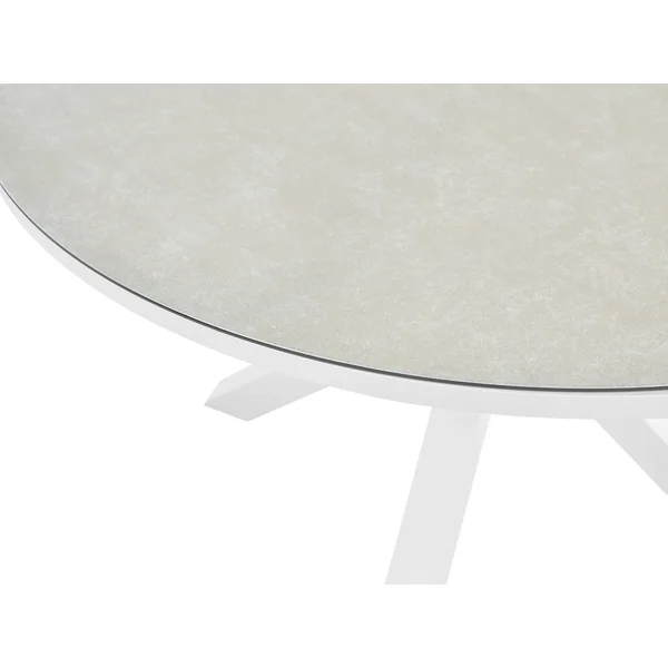Table de salle à manger de jardin MALETTO 120 cm 120 cm Verre Taupe