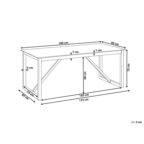 Table de salle à manger de jardin NOTTERI 180 cm 90 cm Béton Gris